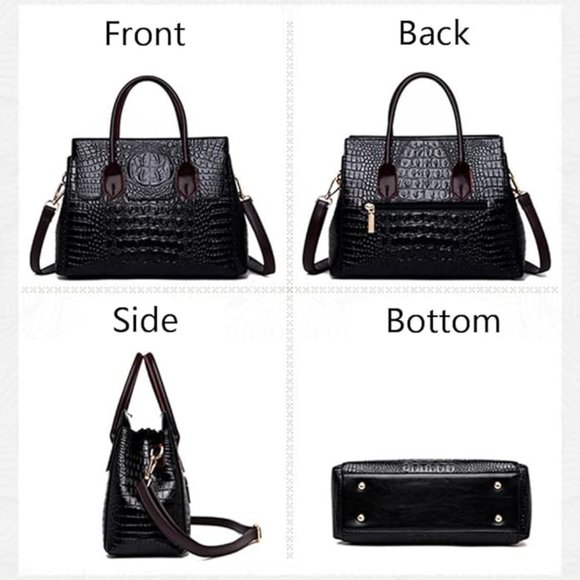 Crocodile Pattern Shoulder Crossbody Bag - Picture 3 of 5